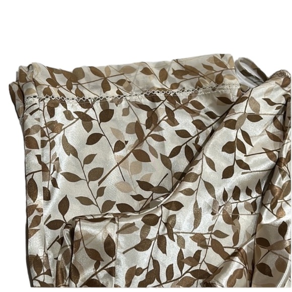 NWT 2-pc sleepwear cami top and capri cropped pants satin cream tan brown Lrg - Picture 6 of 9